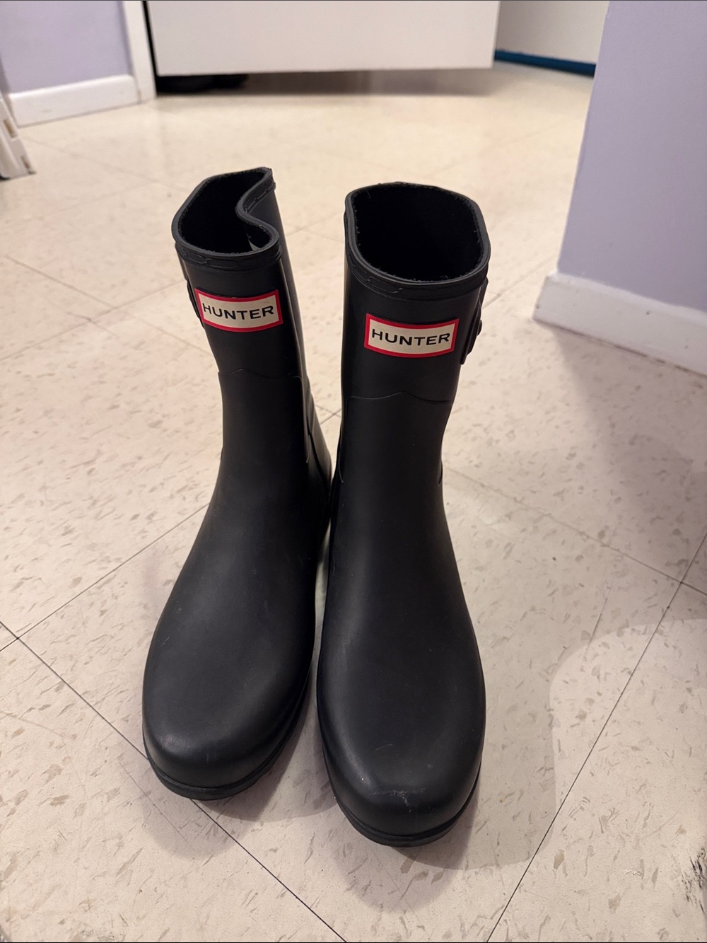 Hunter Black Short Rain Boots